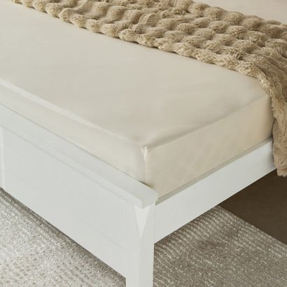 Essential Solid Cotton King Fitted Sheet - 180x210...