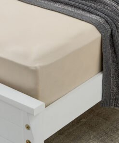 Essential Solid Cotton King Fitted Sheet - 180x210...