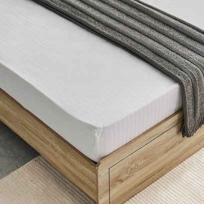 Hamilton Striped Satin Cotton Single Fitted Sheet ...