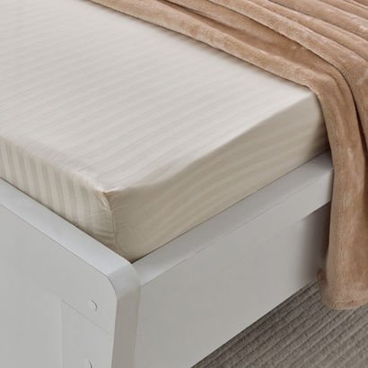 Hamilton Stripe Satin Cotton Single Fitted Sheet -...