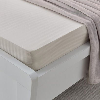 Hamilton Stripe Satin Cotton Single Fitted Sheet -...