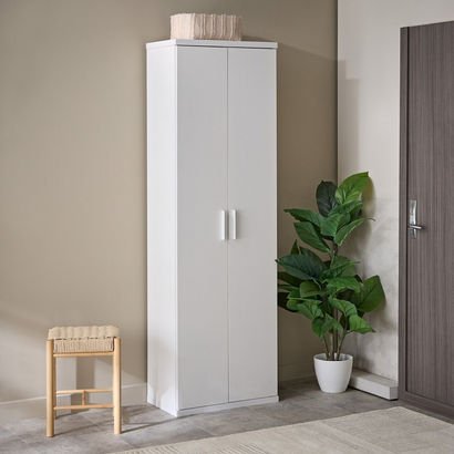 Maverick 33-Pair Glossy Tall Shoe Cabinet with 2 D...
