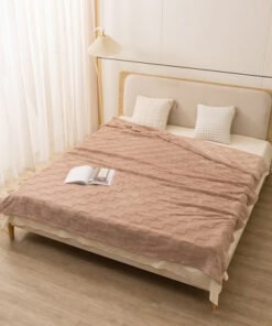 Cloud Sculpted Rabbit Fur Single-Layer Twin Blanke...