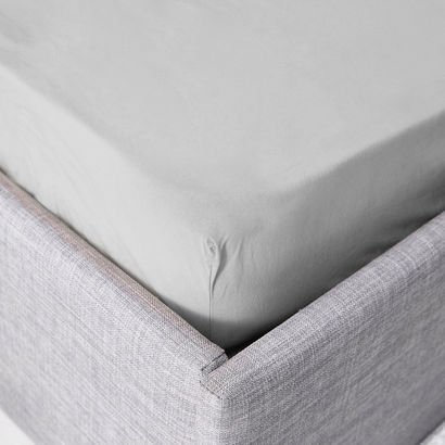 Ballina Solid Cotton Queen Fitted Sheet - 150x200+...