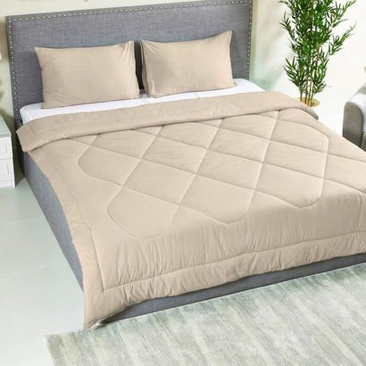 Ballina 3-Piece Solid Cotton Queen Comforter Set -...