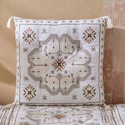 Mahrgan Zahra Embroidered Medallion Cushion - 60x6...