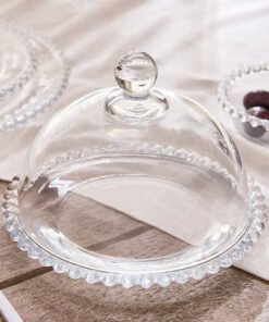 Merriam Beaded Cake Stand with Dome - 19 cm