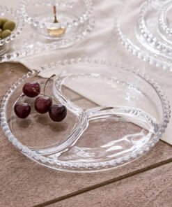 Merriam 3-Partition Beaded Serving Plate - 23.3 cm