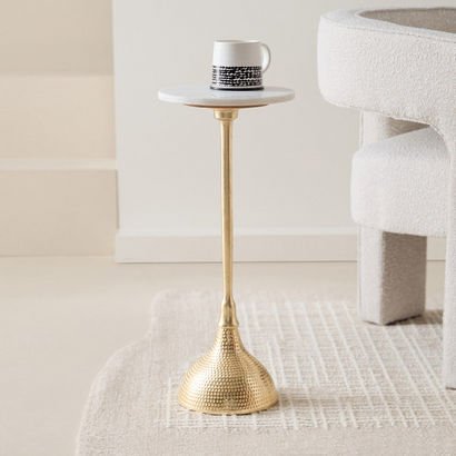 Cavon James Genuine Marble Top Accent Table