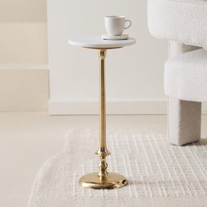 Cavon Steve Genuine Marble Top Accent Table