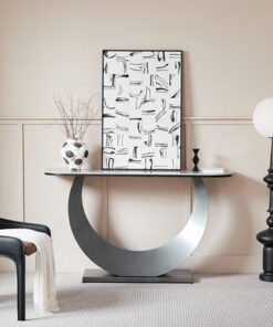 Titanium Sphere Sintered Stone Console Table