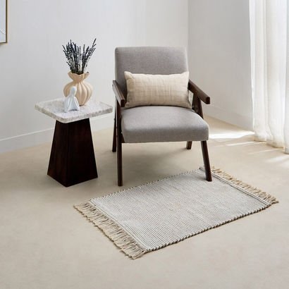 Azura Blush Cotton Jute Dhurrie - 60x90 cm