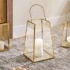 Skyline Mirage Glass Lantern - 18x18x28 cm