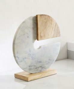 Blake Wood and Marble Table Accent with Marble Bas...