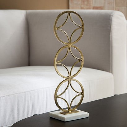 Blake Metal Ring Accent with Marble Base - 12x10.5...