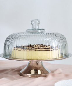 Oriental Cake Stand with Glass Dome