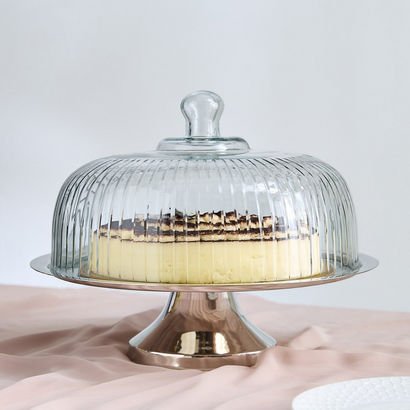 Oriental Cake Stand with Glass Dome