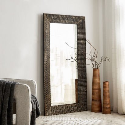 Rena Taper Wooden Floor Mirror - 90x180 cm