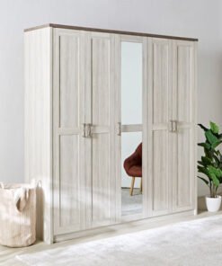 Angelic 5-Door Wardrobe with Mirror