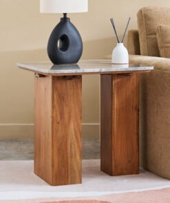 Cavon Seoul Genuine Marble Top End Table