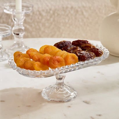 Merriam Beaded Plate with Stand - 25x13x10 cm