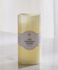 Luna LED Flameless Ivory Wax Candle with Vanilla S...