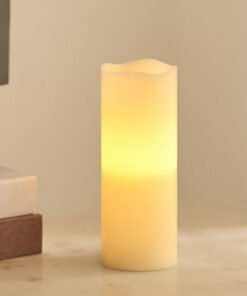 Luna LED Flameless Ivory Wax Candle with Vanilla S...
