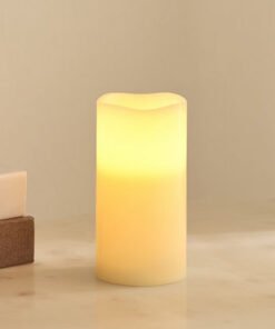 Luna LED Flameless Ivory Wax Candle with Vanilla S...
