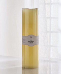Luna LED Flameless Ivory Wax Candle with Vanilla S...