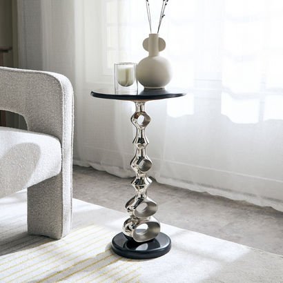 Cavon Archie Genuine Marble Top Accent Table