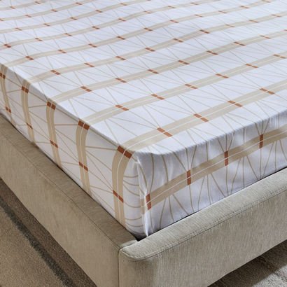 Malta Lattice Printed Cotton Single Fitted Sheet -...