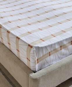 Malta Lattice Printed Cotton Twin Fitted Sheet - 1...