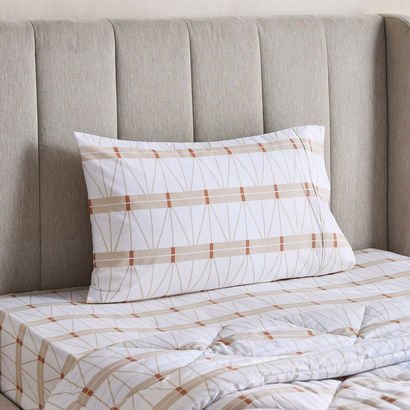 Malta Lattice 2-Piece Printed Cotton Single Comfor...