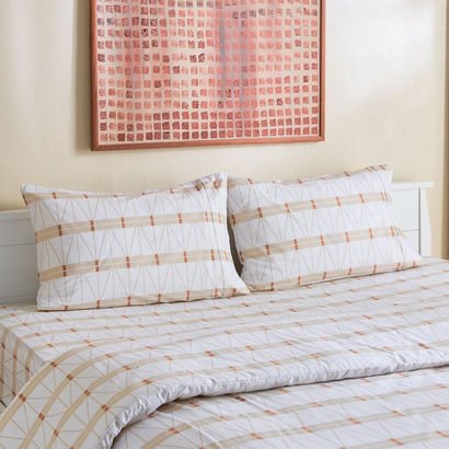 Malta Lattice 3-Piece Printed Cotton Super King Du...