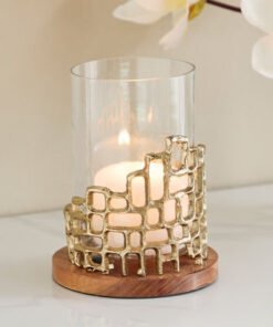 Ozawa Aluminium Cutwork Hurricane Holder with Natu...