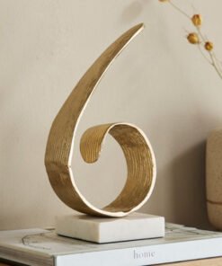 Viola Aluminium Swirl Table Accent with Natural Ma...