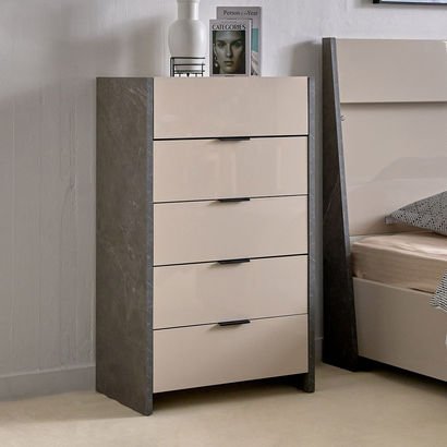 Carter High Gloss Chest of 5-Drawers