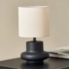 Emzie Ceramic Table Lamp with Linen Shade - 28 cm