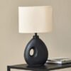 Emzie Ceramic Table Lamp with Linen Shade - 51 cm