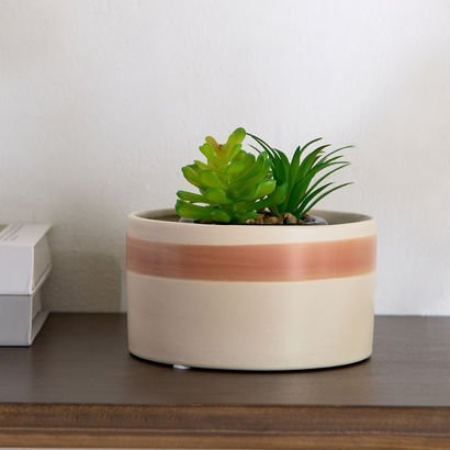 Vesus Dolomite Plant Pot - 14.5x14.5x8 cm