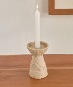 Whyton Travetine Candleholder - 10x10x15 cm