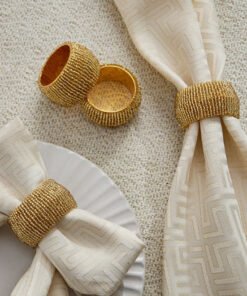 Blaze 4-Piece Beaded Napkin Rings Set - 5 cm