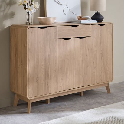Nordica 22-Pair Shoe Cabinet with 4 Door and Drawe...