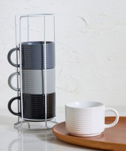 Davis 4-Piece Stoneware Monochrome Coffee Mug Set ...