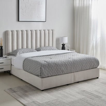 Curvy Brooks Twin Upholstered Bed - 120x200 cm