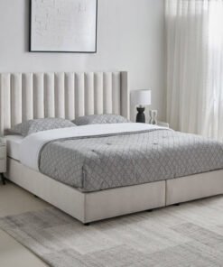 Curvy Wing Back Upholstered Queen Bed - 140x200 cm