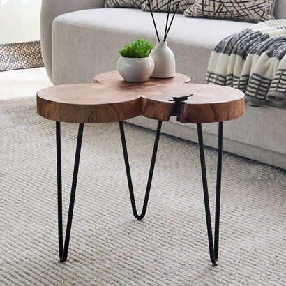 Vendra Log Live Edge Solid Wood Coffee Table