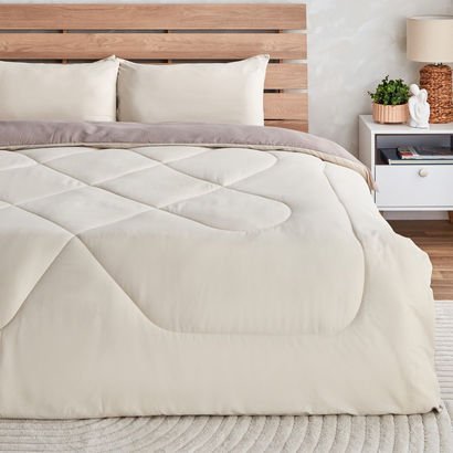 Derby 3-Piece Reversible Microfiber Queen Comforte...