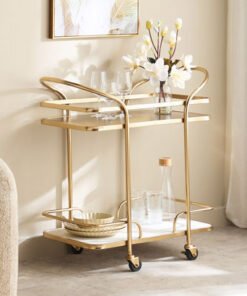 Cavon Steward Solid Wood and Genuine Marble Shelf ...