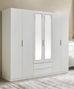 Veneto 6-Door Wardrobe with 2 Drawers and Mirrors